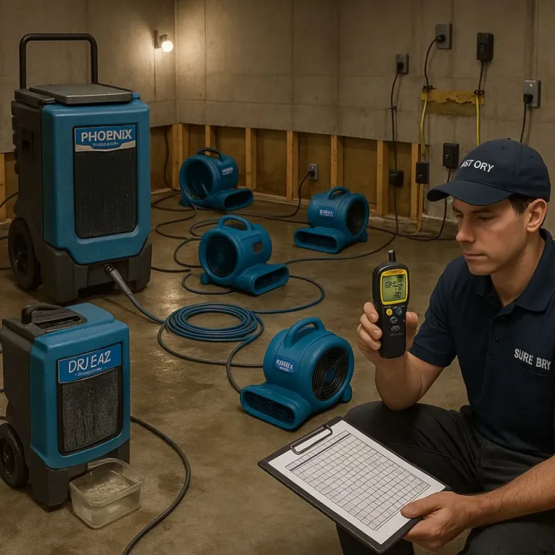 Structural Drying and Dehumidification process in Warren County, NJ